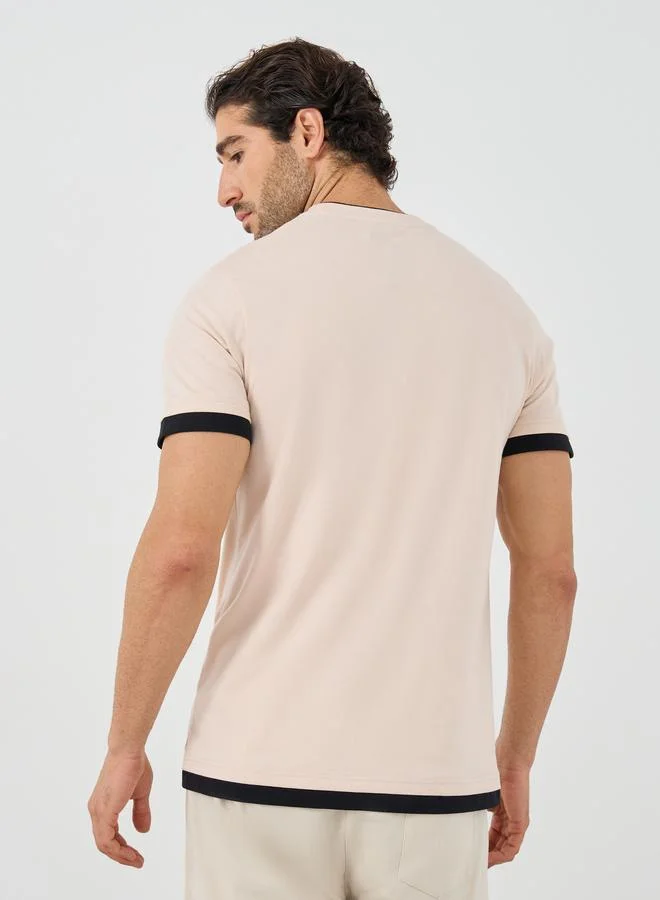 Styli Styli Contrast Detail Regular Fit T-Shirt