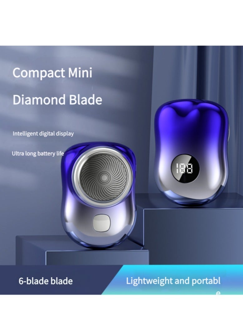 EastChoix 6-Blade Electric Shaver for Men, Wet & Dry IPX7 Waterproof, USB Type-C Charging, Travel Shaver, Portable Electric Razor, Precision Blades for Smooth Shave, Rechargeable Face Groomer, Beard Trimmer, 3 Replacement Blades, Fast Charging, Compact Design (Blue) - Image 5