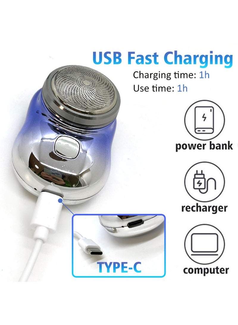 EastChoix 6-Blade Electric Shaver for Men, Wet & Dry IPX7 Waterproof, USB Type-C Charging, Travel Shaver, Portable Electric Razor, Precision Blades for Smooth Shave, Rechargeable Face Groomer, Beard Trimmer, 3 Replacement Blades, Fast Charging, Compact Design (Blue) - Image 4