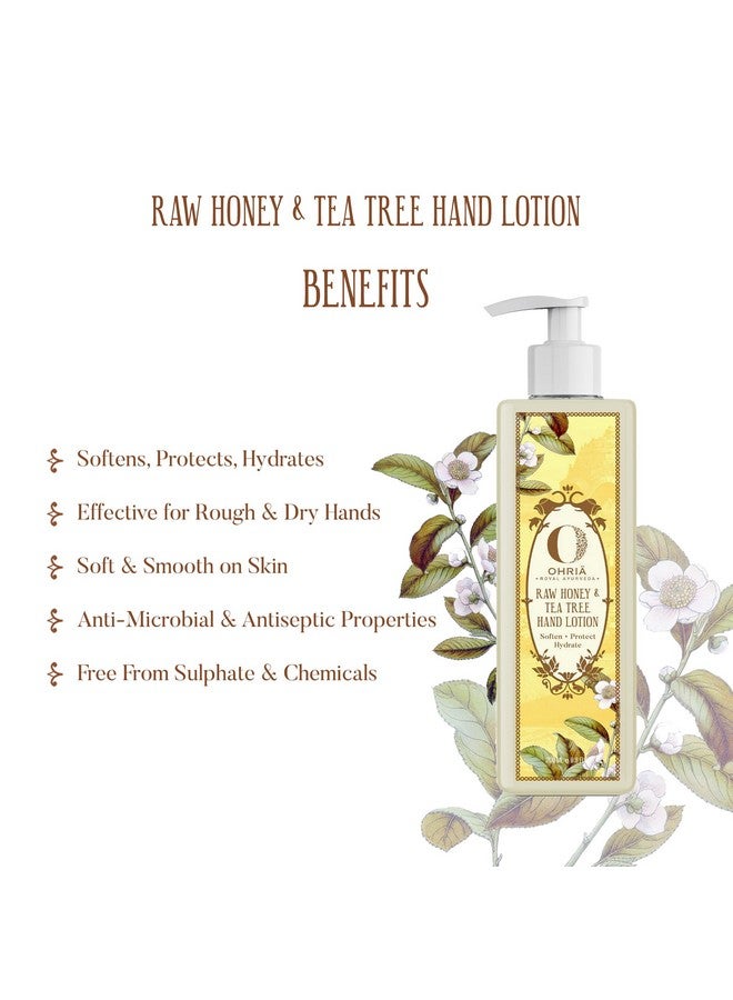 Ohria Ayurveda Raw Honey & Tea Tree Hand Lotion | Soften, Protect & Hydrates | Suitable for All Skin Types - 200ml - Image 3