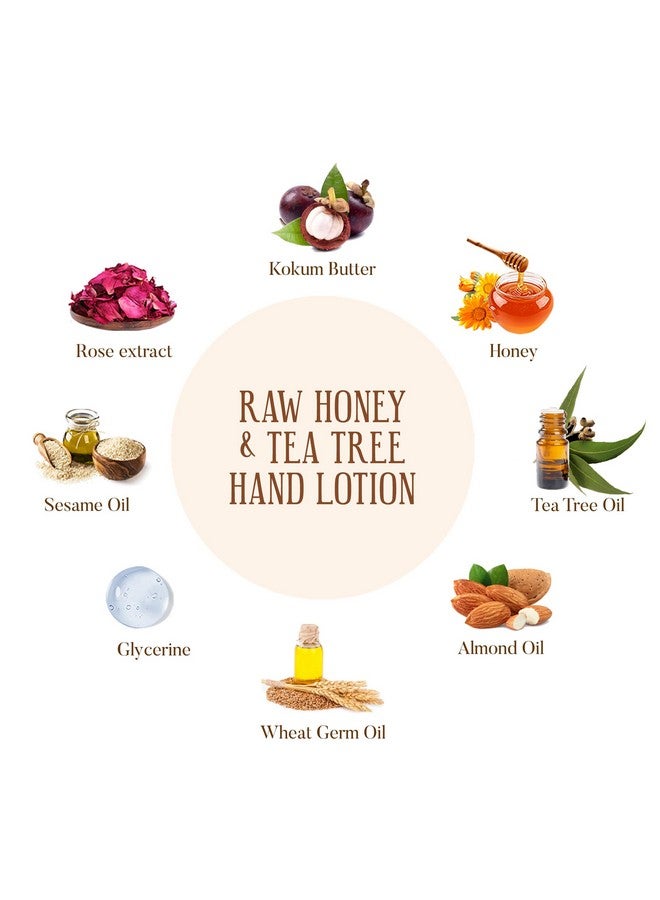 Ohria Ayurveda Raw Honey & Tea Tree Hand Lotion | Soften, Protect & Hydrates | Suitable for All Skin Types - 200ml - Image 2