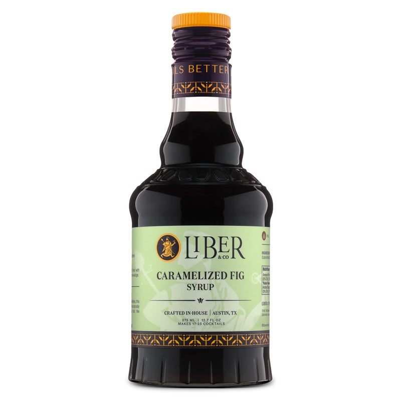 Liber & Co. Caramelized Fig Syrup - Craft Cocktail Mixer Made with California Mission & Calimyrna Figs - Perfect for Old Fashioneds, Manhattans & Aged Spirit Cocktails - Makes 25 Drinks (12.7 oz) - Image 1