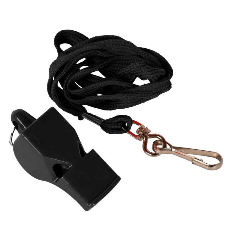 MOVEX Morex Whistle for Sports Coaches with Lanyard – Professional Sports High Sound Whistle for Referees, Coaches, Lifeguards, Self-Defence & Survival – Loud Hyper Whistle (Pack of 1) (Black) - Image 1