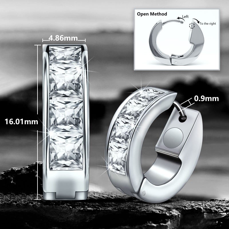 JEROOT Titanium Magnetic Earrings for Women, Pure Titanium Earrings for Sensitive Ears, 1 Pair Women's Ear Studs for Jewelry Gift - Image 3