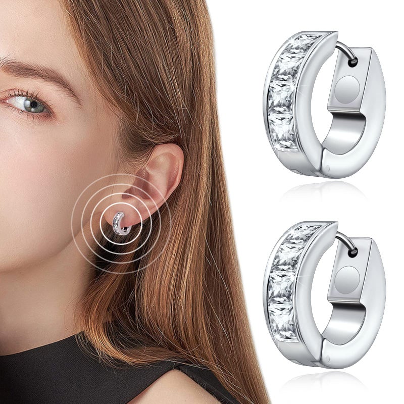 JEROOT Titanium Magnetic Earrings for Women, Pure Titanium Earrings for Sensitive Ears, 1 Pair Women's Ear Studs for Jewelry Gift - Image 4