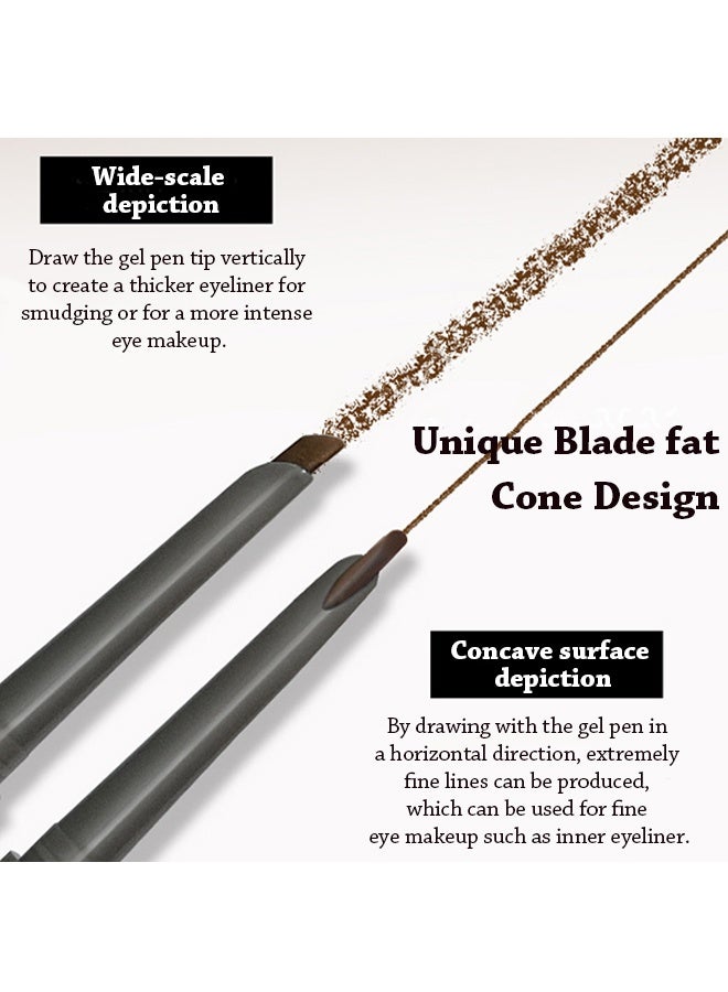 OCHEAL Machete Eyeliner，Waterproof Waterline Matte Gel Eyeliner, Long-Lasting Sweatproof Smudge Proof Gel Eye Liner Pencils , Cream Texture Retractable Slim Angled Tip Makeup Pen-01 Black - Image 4