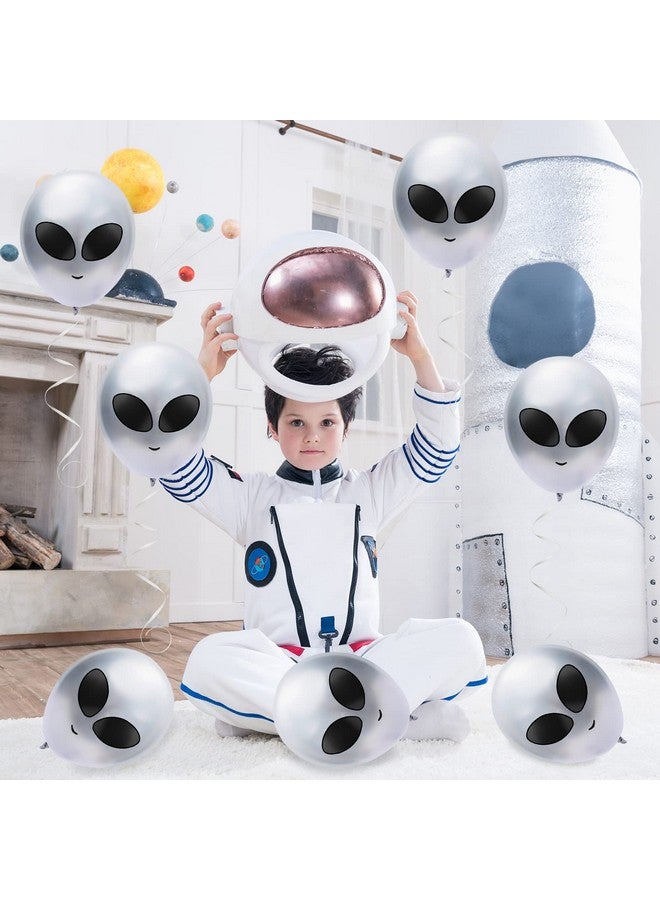 Whaline 65Pcs Alien Balloons Silver Alien Party Latex Balloons UFO balloons Outer Space Aliens Decorations for Birthday Party Baby Shower Supplies Home Backdrop Decorations - Image 5