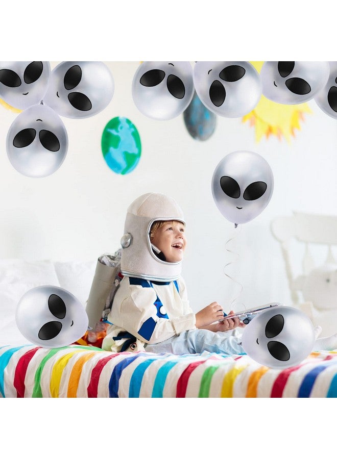 Whaline 65Pcs Alien Balloons Silver Alien Party Latex Balloons UFO balloons Outer Space Aliens Decorations for Birthday Party Baby Shower Supplies Home Backdrop Decorations - Image 3