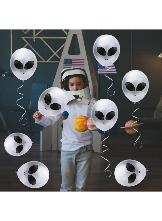 Whaline 65Pcs Alien Balloons Silver Alien Party Latex Balloons UFO balloons Outer Space Aliens Decorations for Birthday Party Baby Shower Supplies Home Backdrop Decorations - Image 4