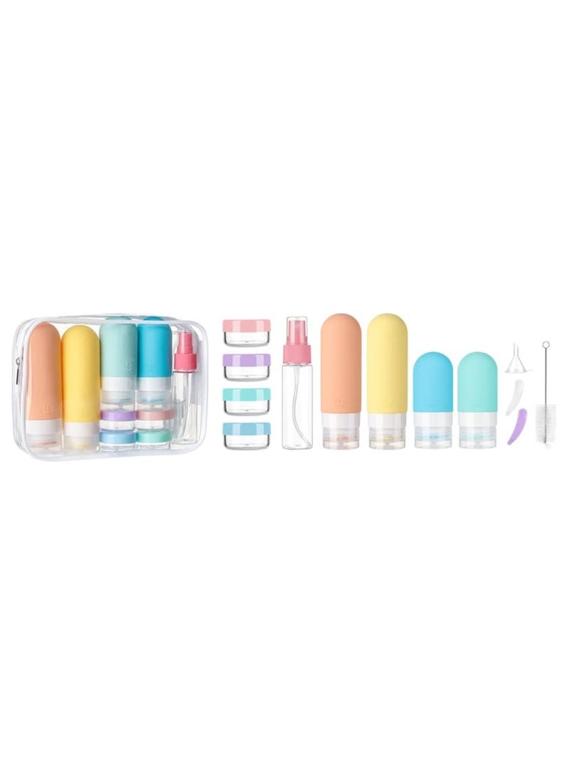 YelaJoy 16 Pack Travel Bottles Set - TSA Approved Leak Proof Silicone Squeezable Containers for Toiletries, Conditioner, Shampoo, Lotion & Body Wash Accessories - Image 2