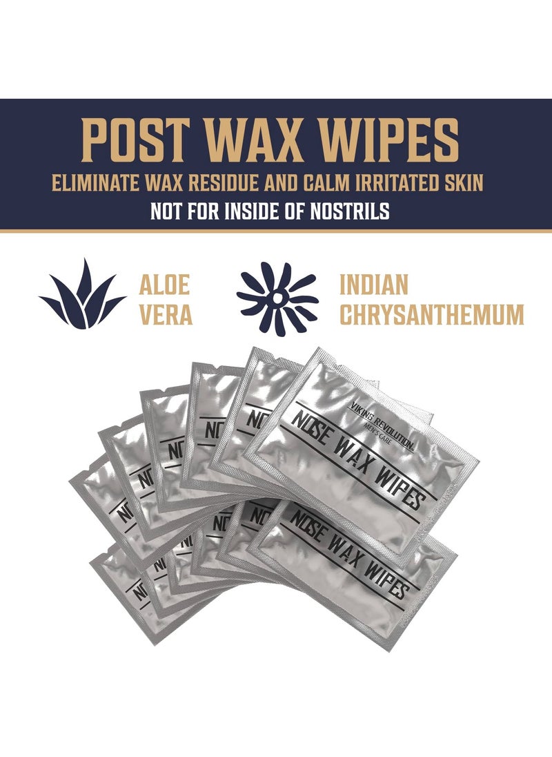 Viking Revolution Viking Revolution Nose Hair Waxing Kit for Men - Quick Nose Wax Kit Men with 24 Nose Wax Sticks - Nose Hair Wax Kit Includes Mustache Sticker Guard and Post-Wax Calming Wipes with Aloe Vera (3.5 oz)  - Image 3