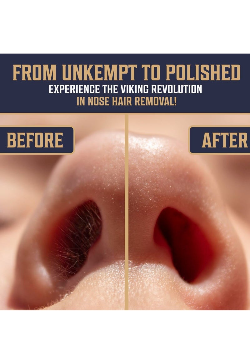 Viking Revolution Viking Revolution Nose Hair Waxing Kit for Men - Quick Nose Wax Kit Men with 24 Nose Wax Sticks - Nose Hair Wax Kit Includes Mustache Sticker Guard and Post-Wax Calming Wipes with Aloe Vera (3.5 oz)  - Image 4