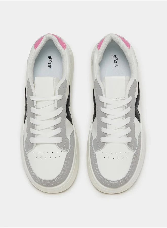 Styli Color Block Platform Sole Sneakers