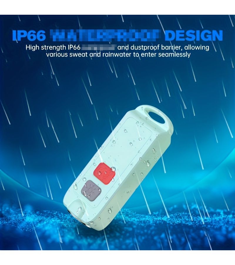 Personal Safety Keychain Alarm 130db IP66 USB Rechargeable Green LED Light - Image 5