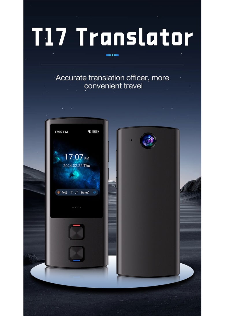 Gasin T17 Smart AI Translator – Voice, Text & Photo Translation (138 Online/17 Offline Languages, Arabic Included), ChatGPT, Global WiFi (2.4G/5G), Google Access, Premium Business & Travel Companion  - Image 1