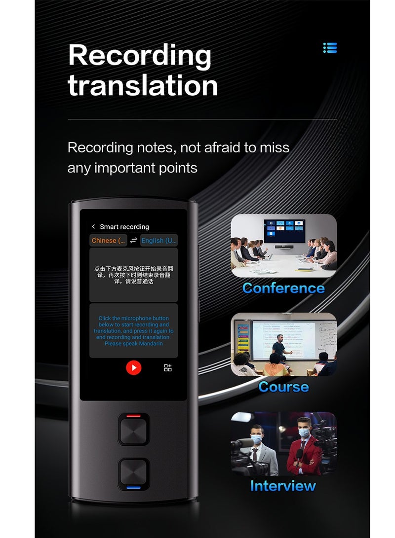 Gasin T17 Smart AI Translator – Voice, Text & Photo Translation (138 Online/17 Offline Languages, Arabic Included), ChatGPT, Global WiFi (2.4G/5G), Google Access, Premium Business & Travel Companion  - Image 2