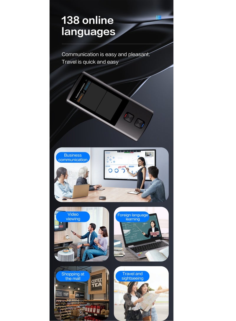 Gasin T17 Smart AI Translator – Voice, Text & Photo Translation (138 Online/17 Offline Languages, Arabic Included), ChatGPT, Global WiFi (2.4G/5G), Google Access, Premium Business & Travel Companion  - Image 5