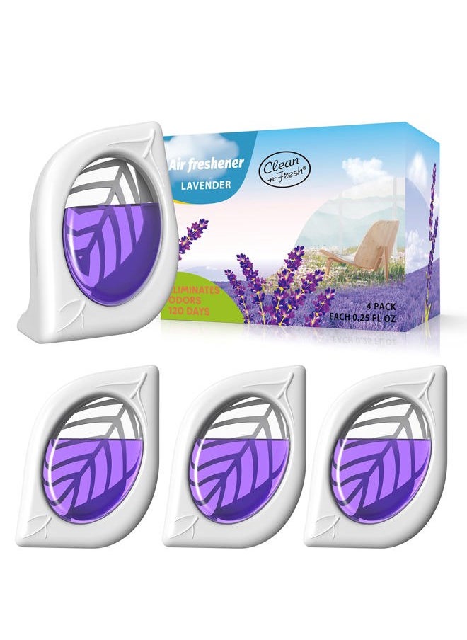 Clean-n-Fresh Air Freshener for Home, 4 Pack, Lavender, Odor Eliminator for Small Area Closets Bathroom Pets Strong Odor, Up to 120 Days  - Image 1