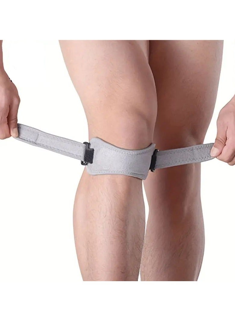 Goolsky 1pc Adjustable Patella Knee Support Strap - Stabilizes Knee Pad, Keep Joint Comfortable for Sports & Daily Use Knee Braces Patellar - Breathable Fabric, Washable - Gray - Image 1