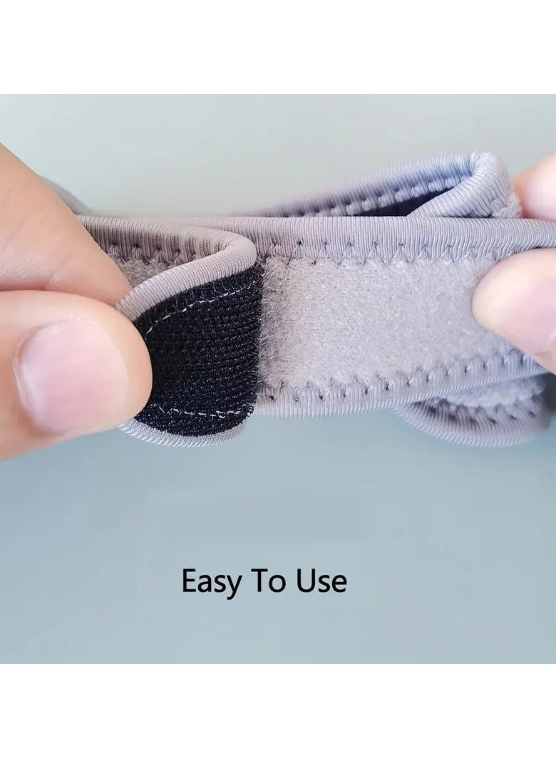 Goolsky 1pc Adjustable Patella Knee Support Strap - Stabilizes Knee Pad, Keep Joint Comfortable for Sports & Daily Use Knee Braces Patellar - Breathable Fabric, Washable - Gray - Image 5