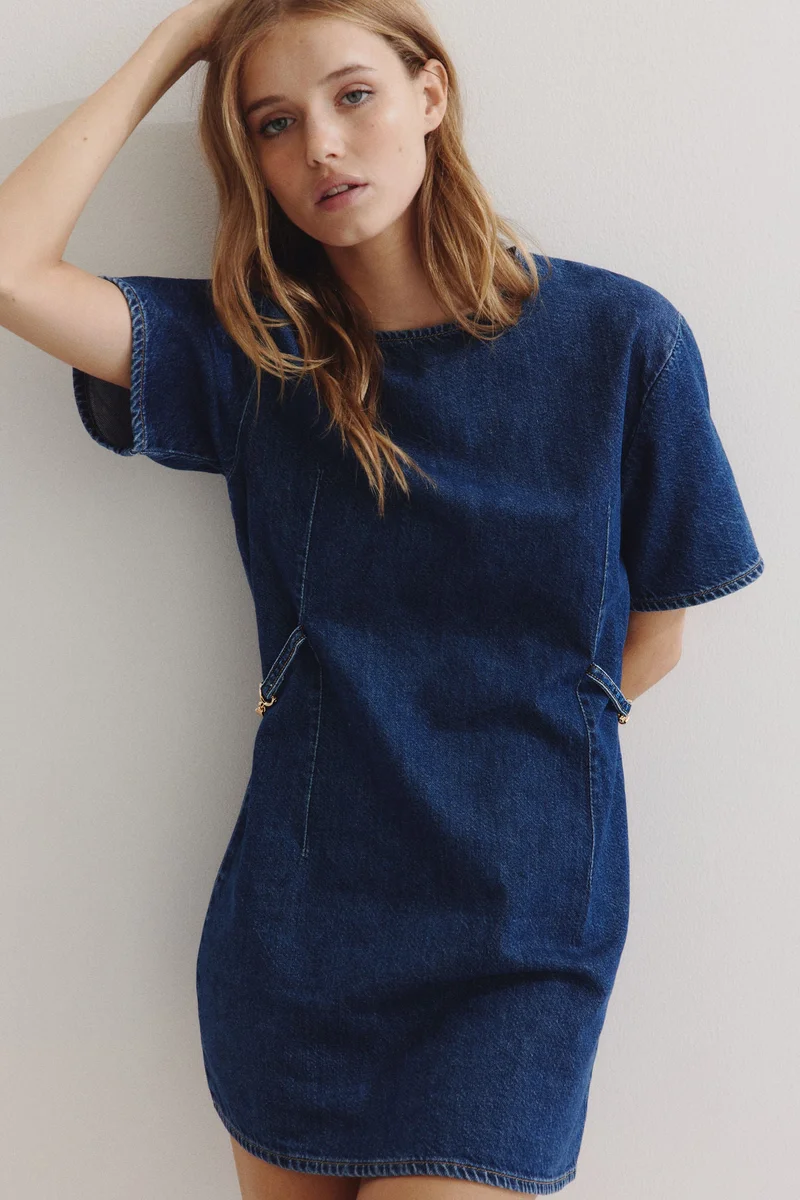 H&M Buckle-detail denim dress