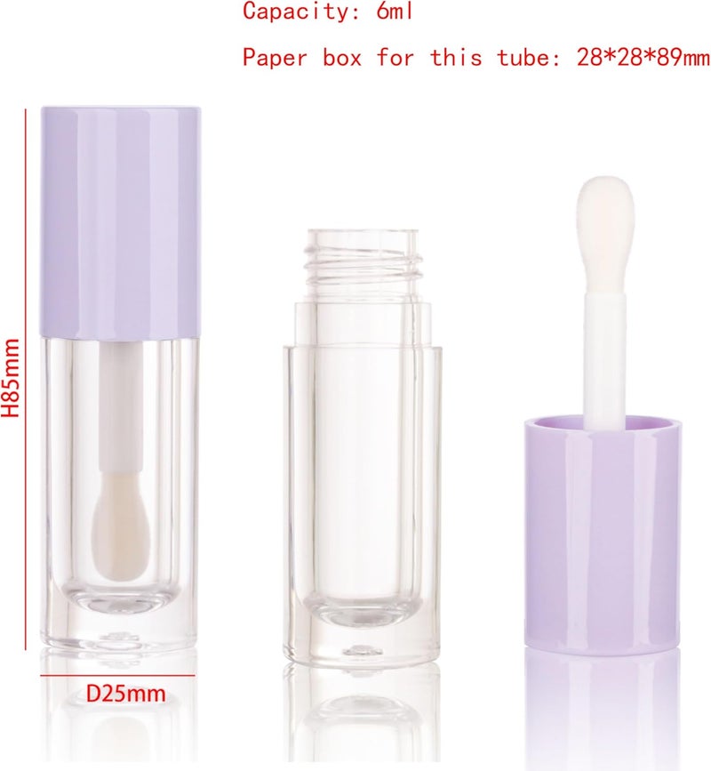 COSIDEA 14pcs Empty 6ml big doe foot wand Chunky lip gloss tubes for DIY lipgloss,Pink round lipgloss containers tubes with thick wand (Purple) - Image 2