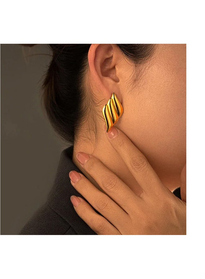 ذا بلاك بيرل اكسسوريز حلق أستانليس ستيل ذهبي - Image 1