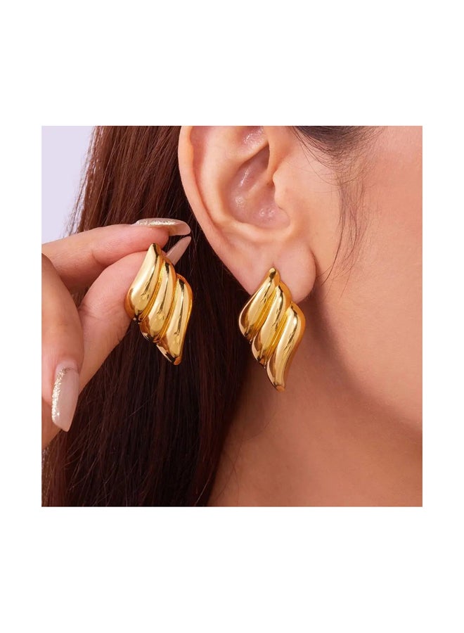 ذا بلاك بيرل اكسسوريز حلق أستانليس ستيل ذهبي - Image 2