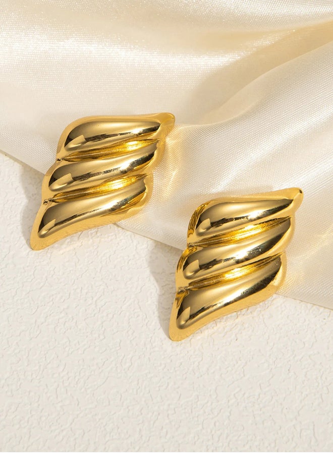 ذا بلاك بيرل اكسسوريز حلق أستانليس ستيل ذهبي - Image 5