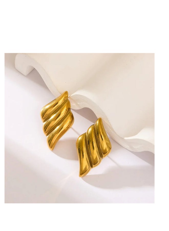 ذا بلاك بيرل اكسسوريز حلق أستانليس ستيل ذهبي - Image 3