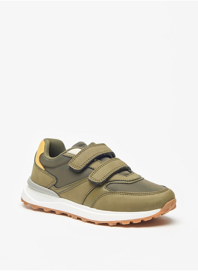 JUNIORS Boys Colourblock Sneakers with Hook and Loop Closure  - Image 1