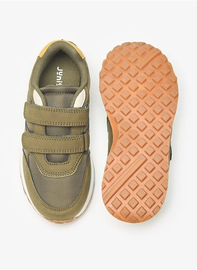 جونيورز Boys Colourblock Sneakers with Hook and Loop Closure