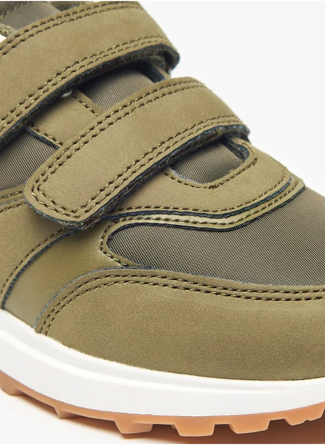 جونيورز Boys Colourblock Sneakers with Hook and Loop Closure