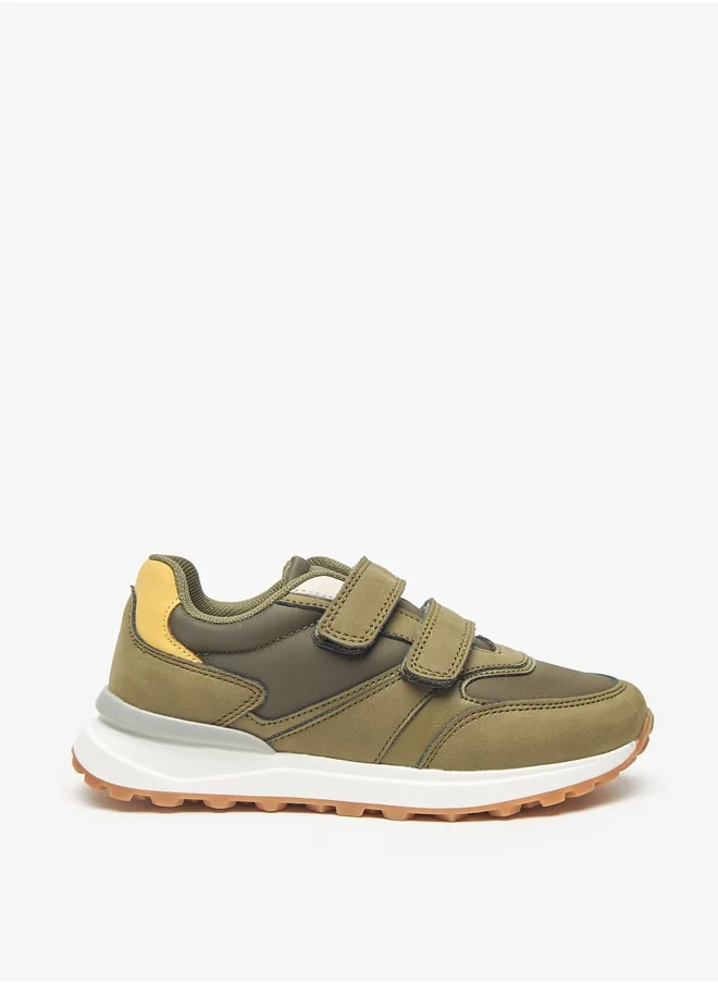 جونيورز Boys Colourblock Sneakers with Hook and Loop Closure