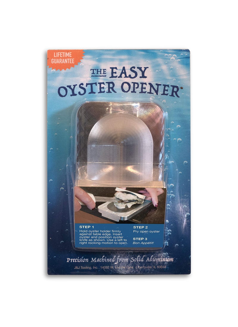 J & J Products, Inc. The Easy Oyster Opener Shucking Tool  Solid Aluminum Fixed Angle Single Pack 