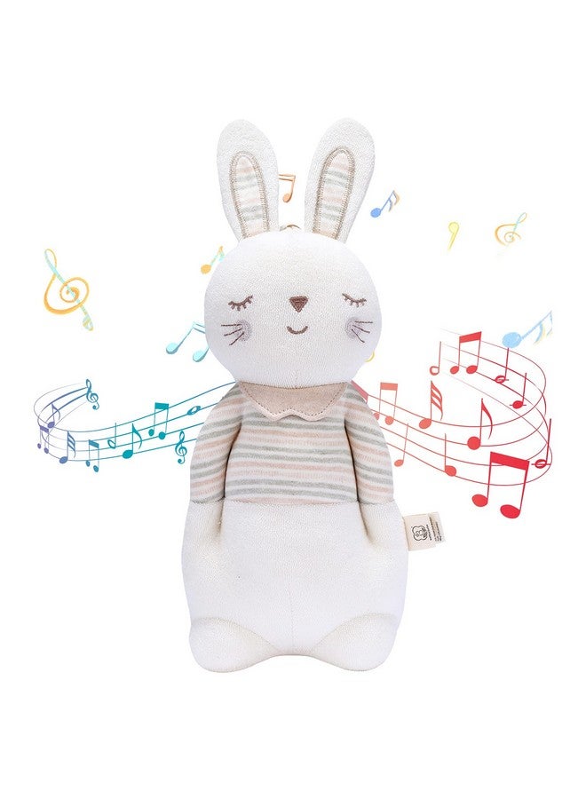 COTTONBEBE COTTONEBEBE Organic Baby Toys, Stuffed Animal Toy with Lullaby Music for Infant Babies 0 3 6 12 to 36 Months Boy & Girl,Ideal Gift for Newborn (Mrs.Bunny, Cotton) - Image 1