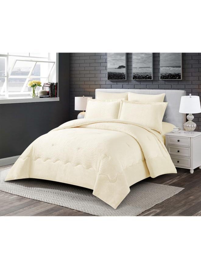 6-Piece Jolie Wavy Patterned King Comforter Set Assorted Color CN CK6PCFL-JOLIE