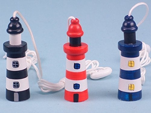 SDL SeasideNautical Theme Wooden Lighthouse Cord PullLight Pull 15278 Blue