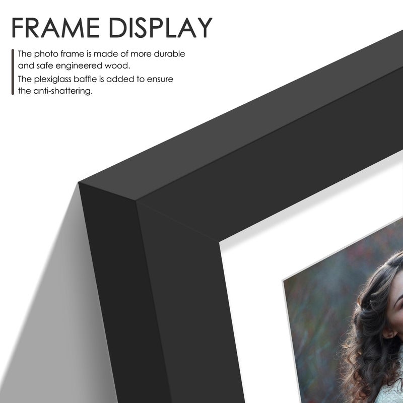 DUENPY 8x16 Collage Picture Frame, 5x7 Collage Picture Frame Displays Three 5x7 inch Photos, or 8x16 (Without Mat) for Available Horizontal Wall Mounting Display and Vertical, Black. - Image 5