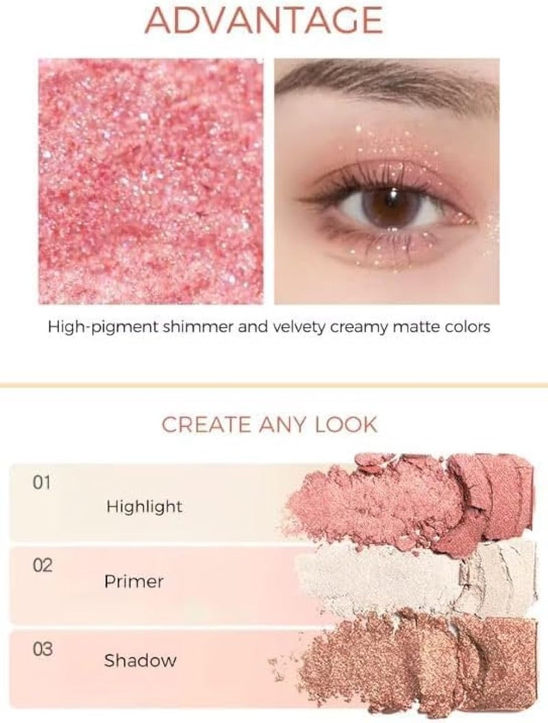 Colors Colorful Eyeshadow Palette Makeup,Rose Gold Brown Nude Matte Shimmer Eye Shadow Powder Palette,Naturing-Looking Long Lasting Waterproof-brown cover - cover -N1-33 COLORS - Image 4