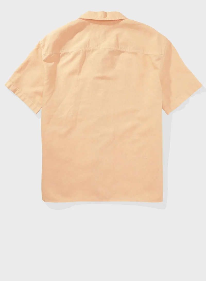American Eagle Essential Button-Up Regular Fit Poolside  Shirt