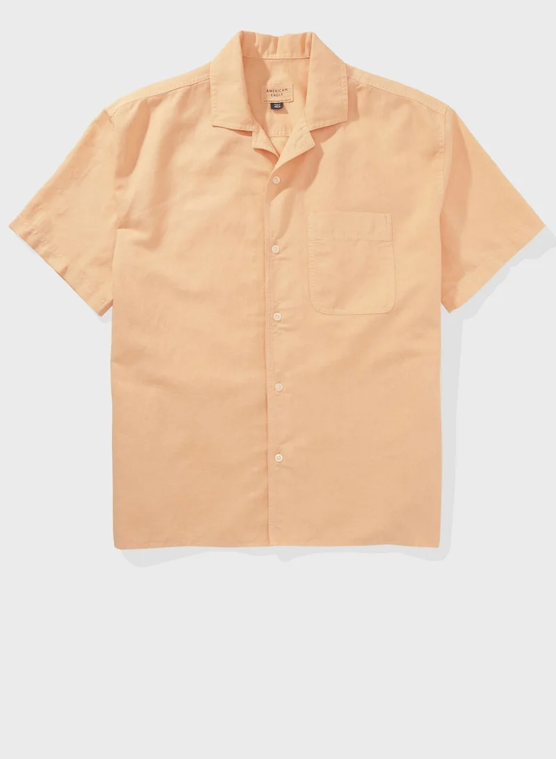 American Eagle Essential Button-Up Regular Fit Poolside  Shirt