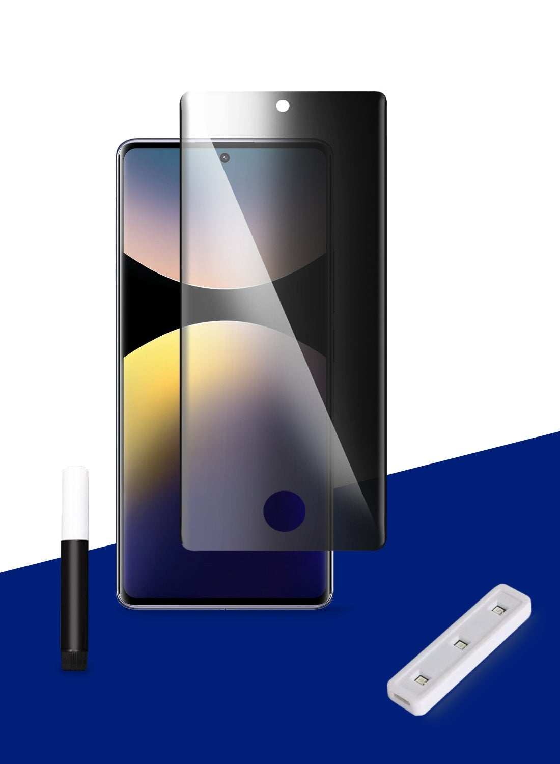 Wtech Xiaomi Redmi Note 14 Pro+ / Redmi Note 14 Pro Plus 5G 2024 Premium Curved Edges UV Full Glue Full Cover Privacy Tempered Glass Screen Protector (MSGUCP) - Clear