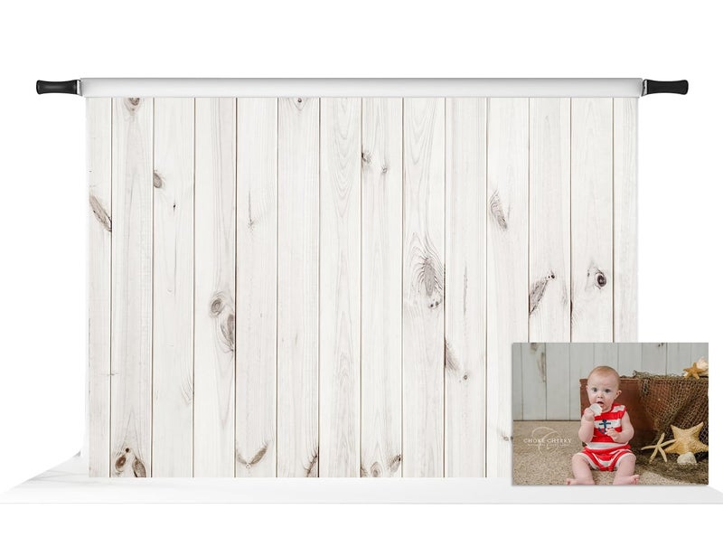 Kate 7x5ft White Wood Shiplap Photography Backdrop Wood Photo Backdrop Retro Vintage Plank Background Photo Studio Props - Image 1