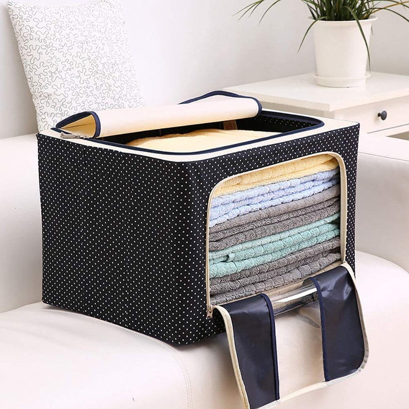 skyzone Multifunction Organizer Box Cabinet Container Clothes Toys Books Steel Frame Foldable Storage Box Finishing Case 66 Ltr (Multi-Design) - Image 5