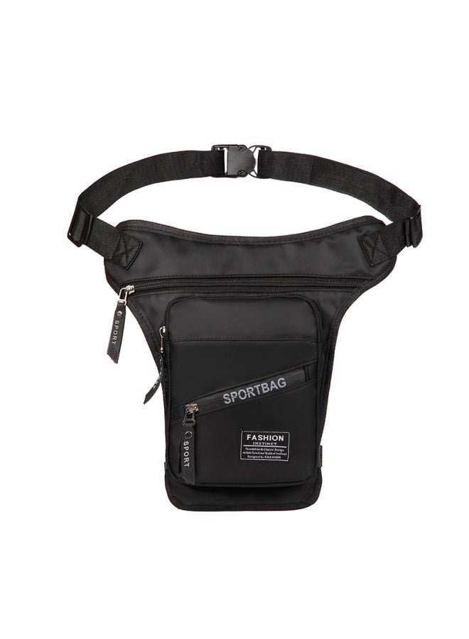 Generic Special For Outdoor Riding Leg Bag Multi-functional Sports Men's Chest Bag Portable Waist Bag Fashion Messenger Bag-Color:Black-Size:Free Size - Image 1