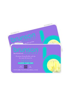 brunson False Nail Tips Ballerina Coffin Premium Strong Flexible For Easier BCNTN  - Image 1