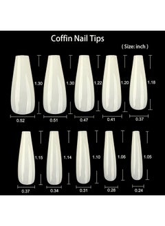 brunson False Nail Tips Ballerina Coffin Premium Strong Flexible For Easier BCNTN  - Image 2