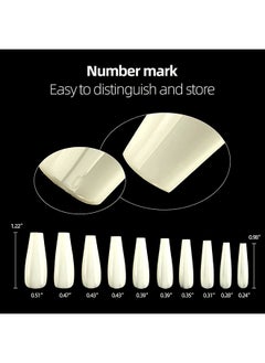 brunson False Nail Tips Ballerina Coffin Premium Strong Flexible For Easier BCNTN  - Image 3