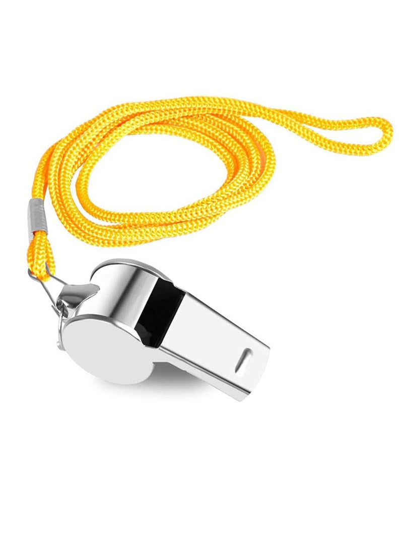 SYOSI 6 Pack Whistles, Stainless Steel Sports Loud Crisp Sound Whistles with Lanyard, Coaches, Sporting Goods, for Referees Coaches at School Sports, Soccer, Football, Basketball  - Image 4